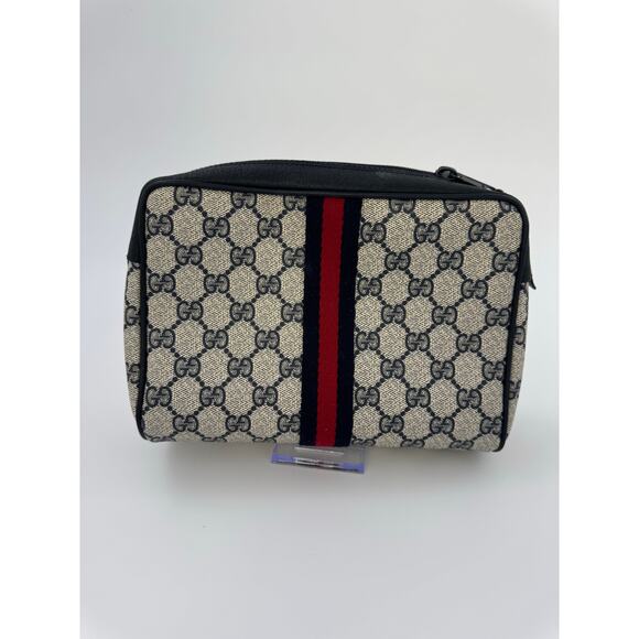 Gucci Vintage GG Supreme Travel Case with Web Stripe - Picture 2 of 8
